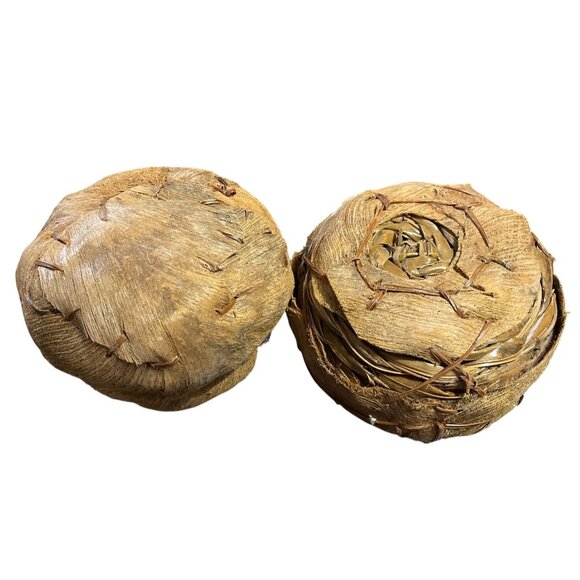 Vtg Primitive Handcrafted Woven Baskets Banana Leaf Coconut Husk - Picture 2 of 6